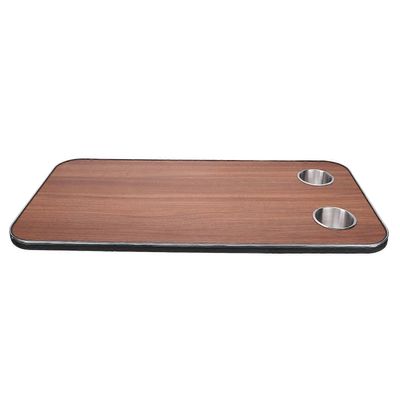 Matkailuauton pöytälevy massiivipuuta 2 ruostumattomasta teräksestä valmistettua mukinpidikettä perävaunulle matkailuautolle jahtiveneen kannelle 8...