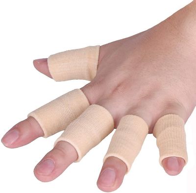 Langray 10kpl sormihihat, peukalolasta hammasrauta sormen tukeen, Triggger-sormi Beige