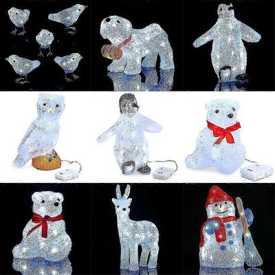 Jouluakryyli led light up koristelu juhlallinen sisäilmahahmo joulu Polar Bear