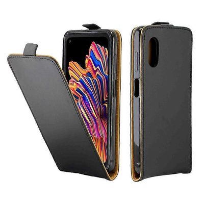 Business Style Vertical Flip TPU -nahkakotelo korttipaikalla Samsung Galaxy Xcover Prolle Musta