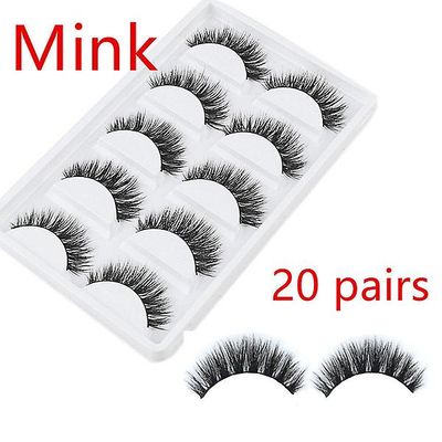 Witdreamer 20 par Mink Naturlig Tyk Falsk Falske øjenvipper Eye Vipper Makeup Extension