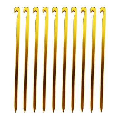 10pcs/lot 16cm aluminiumslegering telt pløkker Garden Stakes, Color Gold