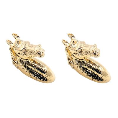 2PCS antiikkiset ovenkahvat eläinten kahva hevosen pään sinkkiseos (kultainen) Golden
