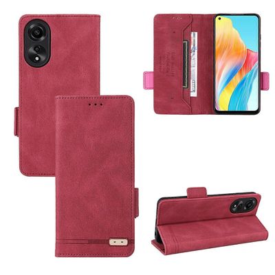 Gangxun Kotelo OPPO A78 4G nahkainen magneettinen kansi Folio Flip luottokorttipaikoilla, yhteensopiva OPPO A78 4G -kotelon kanssa Punainen