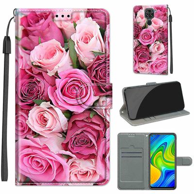 Foxdock Kompatibel med Xiaomi Redmi Note 9 Lyserød Rose Mobile Taske