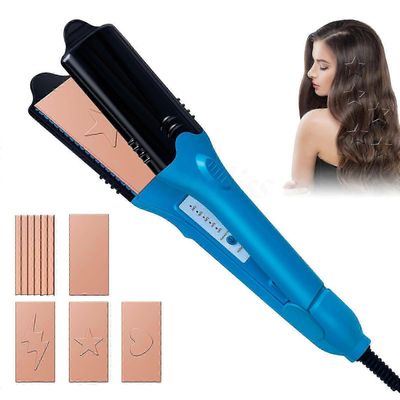 Popiron Hair Straightener &; First 3D Image Hair Imprinting Iron - mukana 5 erilaista levyä, mukaan lukien Crimper