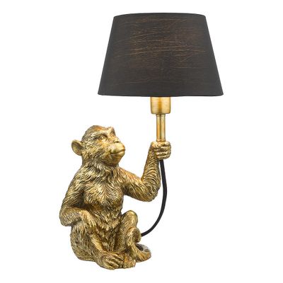Dar Lighting Zira Monkey bordlampe guld med skygge