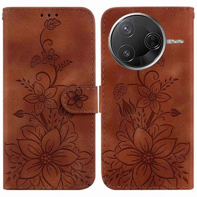 Xiaomi Poco F7 Pro 5G F7 Ultra 5G Redmi K80 Pro 5G K80 5G Case Lily Flower Imprint nahkapuhelin Monivärinen Brown