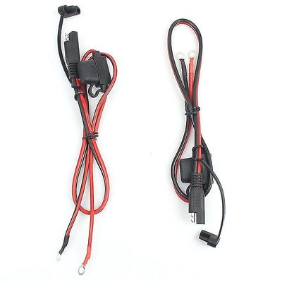 2 stk motorsykkel batterilader Sae ladekabel Sae Quick Koble fra plugg til 12v ringterminal
