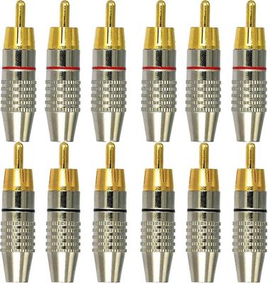 12Pcs RCA mannlig kontakt, RCA audio videokontakter, RCA terminal lydkontakt, RCA loddeløs kontakt, RCA plug jack kontakter 13tretten