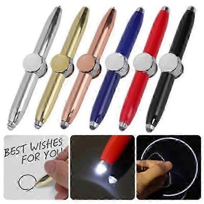 2025 Fidget Spinning Pen -kynä auttaa Adhd Stress Reducer Thinking Ball Point Pen -lahjakynä Musta