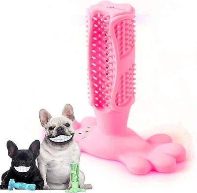 Tianzun Dog Chew tannbørste Dog tenner rengjøring leker motstandsdyktig tygge hunden leker valp tannpleie Rosa Size S