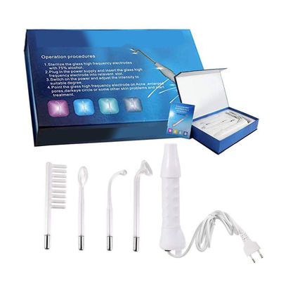 Skin Therapy Wand High Frequency 4stk Comb Tube Mite fjerning Akne Treatment Facial Machine For Facial Care