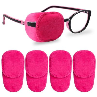4 pack eye patches til børn piger drenge, højre venstre øjeplaster til briller Rose rød