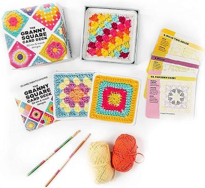 unbrand Granny Square korttipakka, 50 Mix &; Match Designs -kortit, neulesetti aikuisille, Granny Square -korttipakan virkkaus Boxed