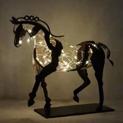(Glød) SZCZW Antik metal hest skulptur Adonis hest statue dekorative ornament