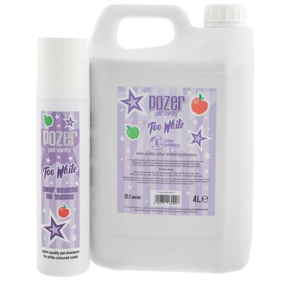 Pozer Too White Dog Shampoo - Dyp rensing og fargeforbedring Gjelder ikke 4 Litre