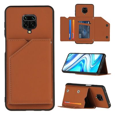 Gangxun Sag For Xiaomi Redmi Note 9 Pro / note 9s Vintage Cuir Cover Læder sag Kofanger - Marron