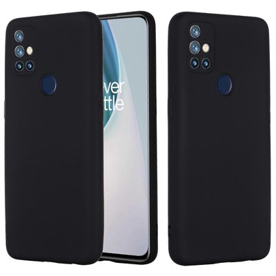 OnePlus Nord N10 5G Pure Color Liquid Silicone iskunkestävä täysin peittävä kotelo Musta