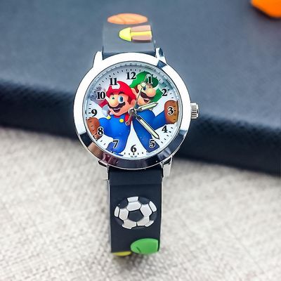 Mike Kids Super Mario Quartz Watch silikonarmbånd analog klokke gutter jenter klokker bursdagsgave A