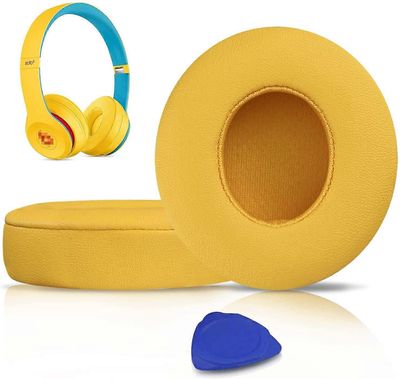 Korvatyynyt Tyynyjen vaihto Beats Solo 2 &; Solo 3 langattomat on-ear-kuulokkeet, korvatyynyt pehmeällä proteiininahalla, lisätty paksuus - keltainen