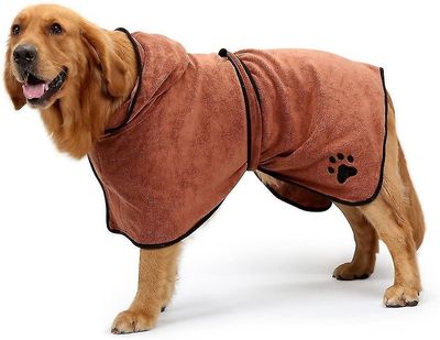 Hund badekåbe blød superabsorberende luksuriøst mikrofiber tørrehåndklæde Brown S