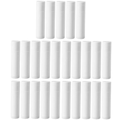 25 stk tomme leppestift rør diy leppebalsam beholder leppestift tube 5g Hvit