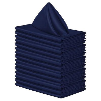 12pcs Square Hotel Og Restaurant Servietter, Satin Hotel Cloth servietter Mørk blå 50*50