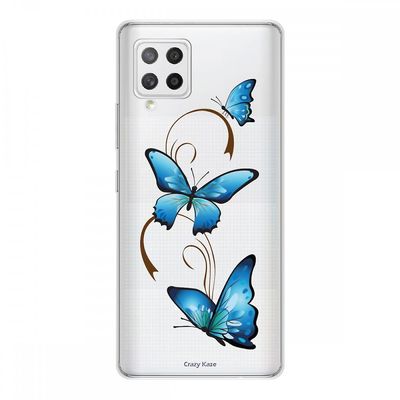 Crazy Kase Hull Til Samsung Galaxy A42 5g Silikone Soft 1 Mm, Butterfly On Arabesque