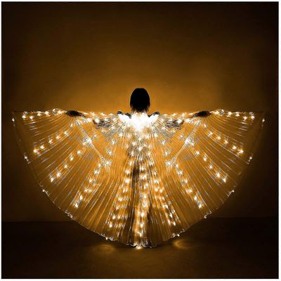 Led Luminous Big Wings Aikuinen Lämmin Valo Kultainen siipi Perhosviitta Baari Suorituskyky Fluoresoiva rekvisiitta, Halloween-koristevaatteet