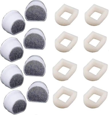 16 pakkaus vaahtomuovisuodattimet ja hiilisuodatin, jotka ovat yhteensopivia Petsafe Drinkwell -suihkulähteen Inox 360 Avalon - Y kanssa