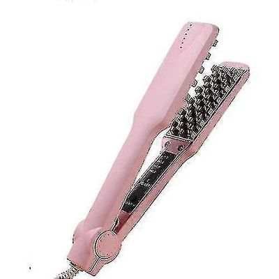 Volumizing Hair Iron Straightener Keraaminen Hair Crimper Pörröinen Hiusten kiharrin Vaaleanpunainen EU Plug