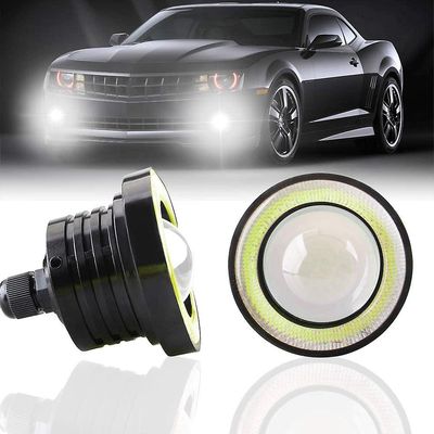 Linkrunning 2PCS Super Bright 3.0 "Universal Projector LED tågelygter 12V 10W hvid COB Halo Angel Eyes Ringe Motorcykel bil kørelys DRL Kørsel Li S...