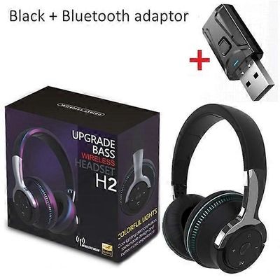 TV Bluetooth-kuulokkeet Langaton mikrofoni USB-sovitin Kuulokkeet Melunvaimennus Taitettava stereobasso TV-kuulokkeille Musta