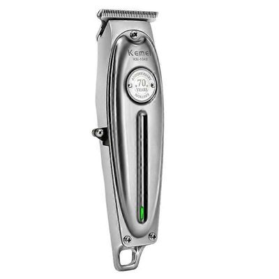 KEMEI KM-1949 ammattimainen hiusleikkuri USB-ladattava miesten sähköinen johdoton hiusleikkuri - hopea
