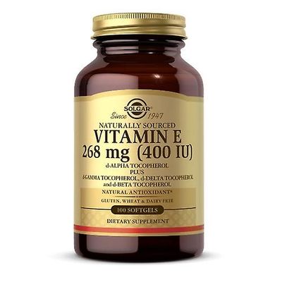 Solgar E-vitamin blandet (d-Alpha Tocopherol og blandede tocopherols), 400 IE, 100 S Geler (Pakke med 1)