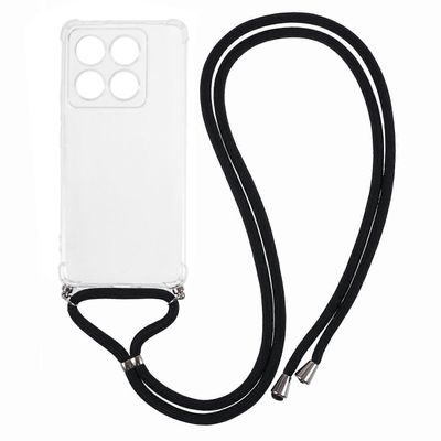 Xiaomi 14T Pro -kotelolle Vahvistettu Kulma TPU Kirkas Puhelimen Suojakansi Nauhalla