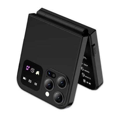 A50 Pro -läppäpuhelin, kaksois-SIM-kortti, GSM, automaattinen puheluiden tallennus, 2,4 tuuman näyttö, taitettava matkapuhelin Musta