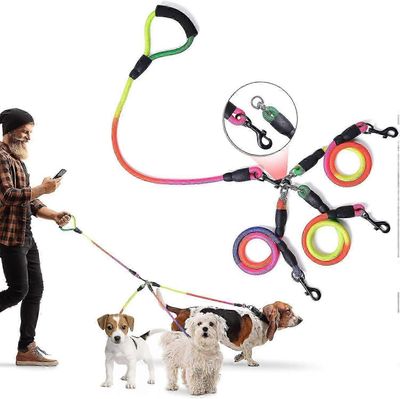 3-suuntainen koiran talutushihna, 75 tuuman koiran talutushihna irrotettava 360 kääntyvä ei sotkeutumista pehmeään