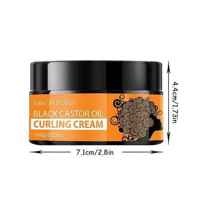Black Castor Oil Curl Defining Cream, Anti-Frizz Curling Cream korostaa aaltoilevia hiuksia ja kiharat hiukset, Hydrating Hair Mask Curl Cream 100ml D