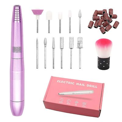 Mikasa Elektrisk nail file drill bærbar manicure pedicure maskine sæt Pink
