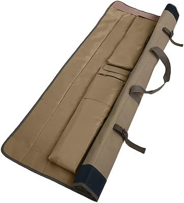 Boeyaa Udendørs fiskegrejstaske Fiskegrejs rulletaske 600d Oxford Cloth Fiskestangspose Brown