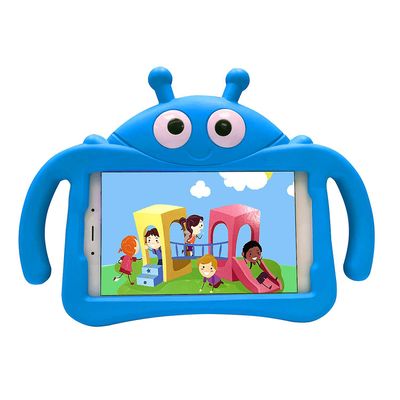 Lasten leppäkerttukotelo Samsung Galaxy Tab A 8 tuumaa T387, jalusta raskas iskunkestävä kansi Sininen