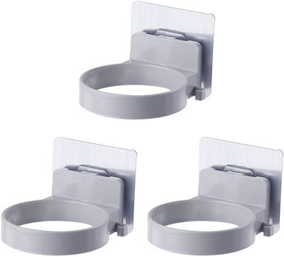 Linkrunning 3PCS vægmonteret hårtørrerholder, hårtørrerholder monteringsbeslag, selvklæbende sugekop hårtørrerhylde, til soveværelser, vaskerum, fr...