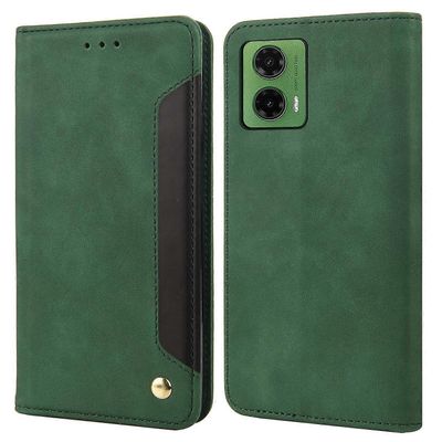 varten Motorola Moto G35 5G kotelo PU nahka iskunkestävä suoja lompakon puhelimen kansi - vihreä Monivärinen Green