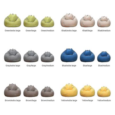 Ubranded Uudet erittäin suuret säkkituolit sohvasohvan päällinen Sisätilojen laiska lepotuoli aikuisille lapsille tarjoushinta Harmaa 80x90cm