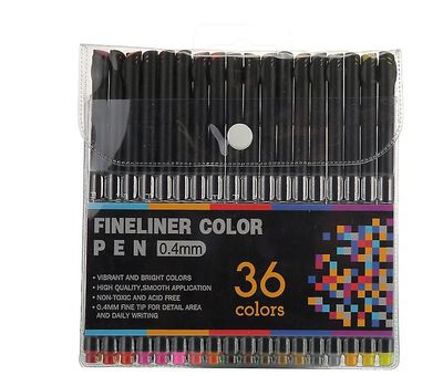 Sofirn 36 Farve Hook Line Pen Maleri Pen Needle Tube Pen Art Supplies 0,4 mm Streg Color Pen Sæt