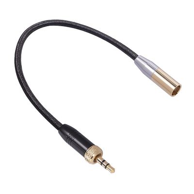 Äänimikrofonikaapelin sisäkierre 3,5 mm: n uros-MINI XLR 3PIN -sovitinkaapeli järjestelmäkameralle Audio Cabl MustaKultaHopea