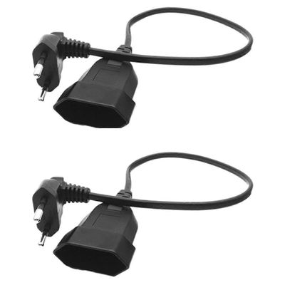 2X Europea 90 asteen urospistoke naaraspistorasiaan jatkojohto PC-tietokoneelle PDU (0.6M) musta