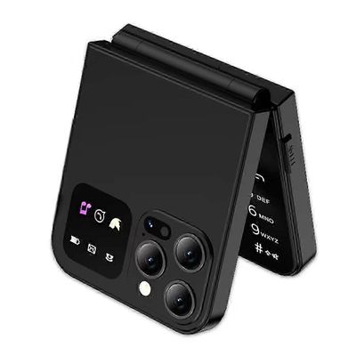 A50 Pro Flip -puhelin - Kaksi SIM-korttia 2,4 tuuman näyttö automaattisella puhelun vastaanotolla Musta